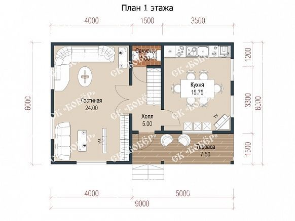 Дом из бруса 6х9. фото