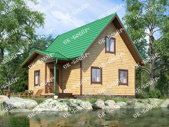 Мансардный дом из бруса 7х8